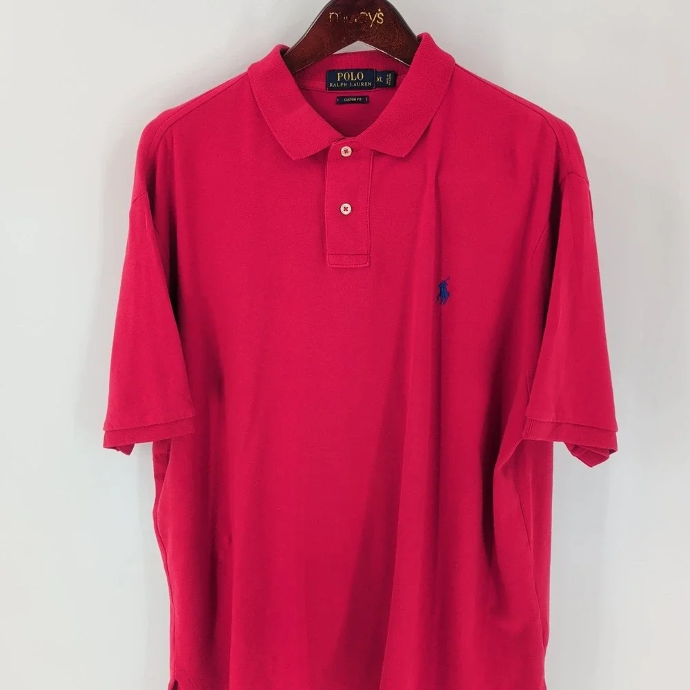 Vtg Polo Ralph Lauren‎ Custom Fit Classic Golf Performance Polo Shirt Pink XL